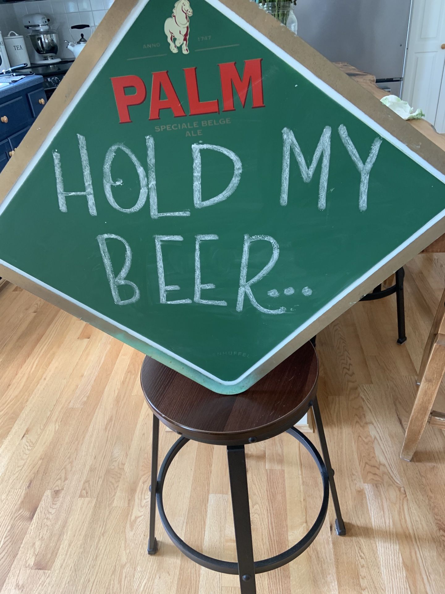 Palm beer advertising chalkboard