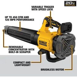 DEWALT 20V MAX 125 MPH 450 CFM Brushless Cordless Battery Powered Blower (Tool Only)