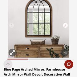 BEAUTIFUL Blue Page Arched Mirror Farmhouse Arch Mirror Wall Decor Decorate Wall Mirror 