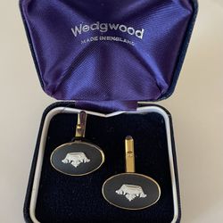 Wedgwood Black Crown Jasperware Cufflinks 
