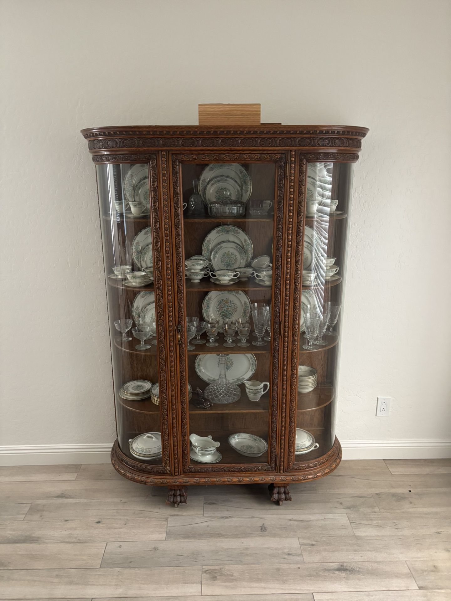 Antique China Cabinet with Lenox Mystic China