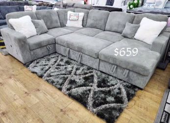 Gorgeous 4-Pc Convertible Sectional Sofa With Storage And Pullout Bed