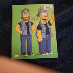 Autographed by TOMMY CHONG, Photo Of Homer Simpson & Chong