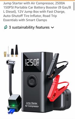 Jump starter air compressor combo