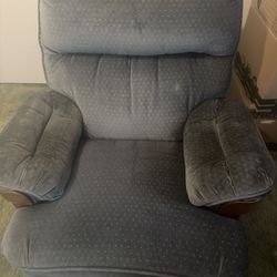 Blue Upholstered Recliner