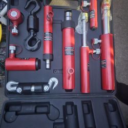 11 pc Hydraulic Ram Auto body Frame Repair Pull Push Ram Lift Hook Tool Kit H D