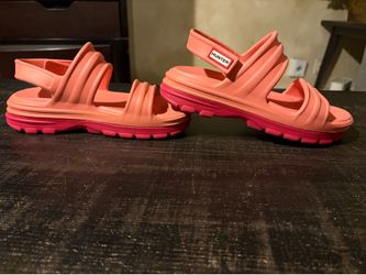 Hunter Original Lightweight Platform Sandals Size 6 Pink Coral Excellent Condition