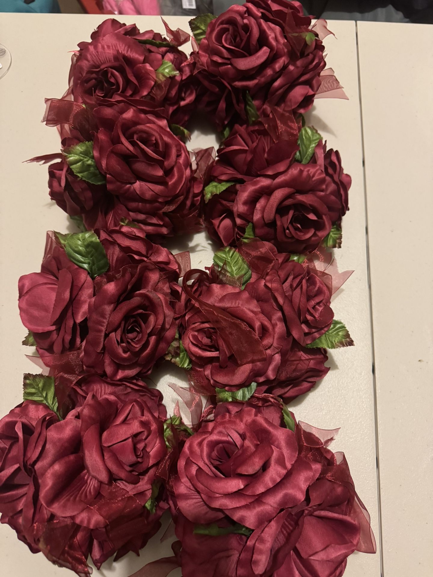 Burgundy Flower Balls (8)