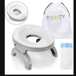 Portable Potty for Toddler Travel Potty Training Seat Kids 2-in-1 Potty Chair Foldable Toilet Trainer with Potty Liners and Carry Bag (2-in-1 Potty se