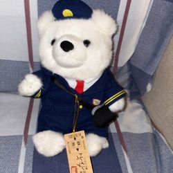 Adorable train bear plush