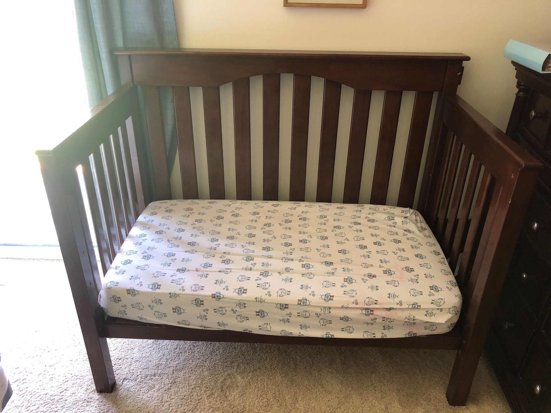 Pottery Barn Adjustable Baby Crib 58” Long , 33” wide (Front side not in pick but I do have )