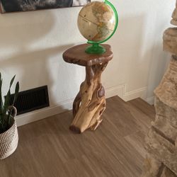 CARVED WOOD STOOLS (2)