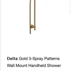 Delta Gold 3-Spray Patterns Wall Mount Handheld Shower Head 1.75 GPM in Champagne Gold