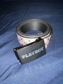 Playboy Web Belt with Metal Buckle