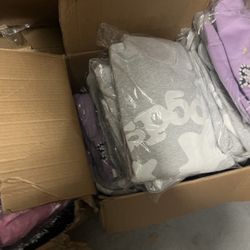 Grey Sp5der Hoodies
