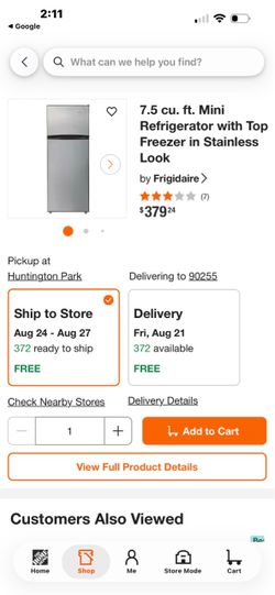 Refrigerator 7.5cu