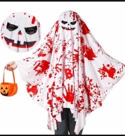 Halloween Ghost Costume with Blood Splatter Print