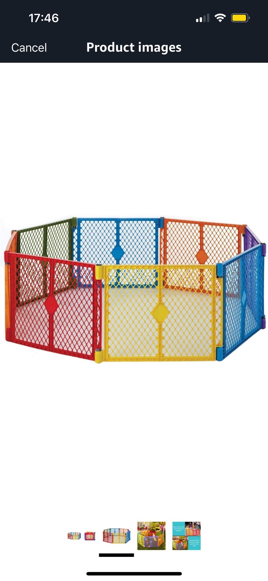 Colorplay 8 Panel Free Standing Play Yard