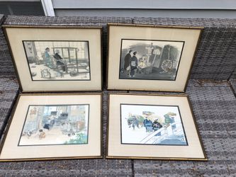 Sanzo Wada Framed Art prints x4 1960’s