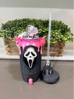 12oz slim can ghost face scream koozie