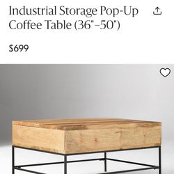 West Elm Industrial Popup Coffee Table