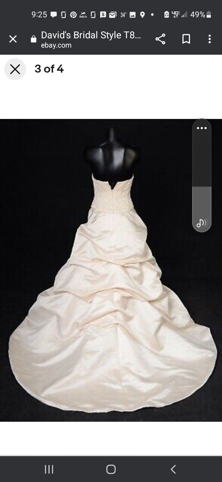 David's Bridal Wedding Dress Light Gold Size 4