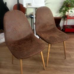 Brown Pleather Chairs