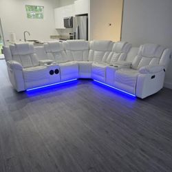 Seccional Reclinable Led Electrico 