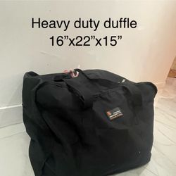 Charlie Sports Workmanship Heavy Duty Black Duffle Bag Travel Sack 