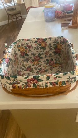 Longaberger 1996 Cake Basket, Liner and Protector