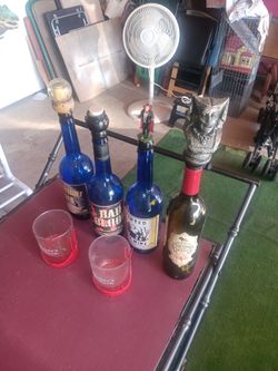 Halloween bottles  an 2 glasses