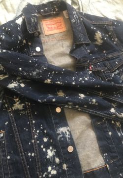 Rare Dark blue denim painted Levi's jacket Original coat 120$