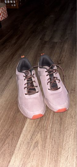Gray and Orange Low-Top Sneakers