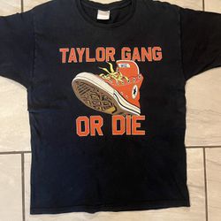 Vintage Wiz Khalifa Taylor Gang All Star Converse Graphic Black T Shirt Sz Large