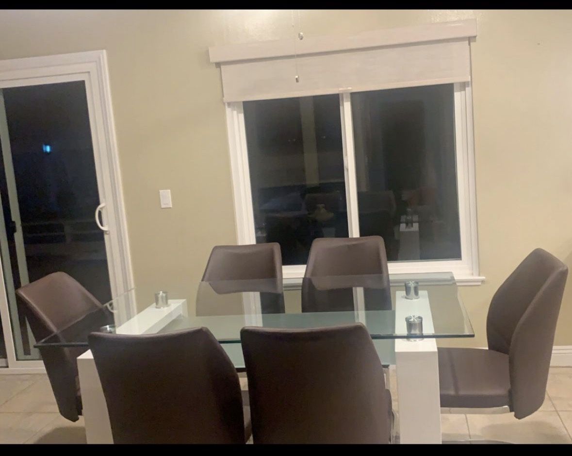 Glass Dining Table Set with 6 Chairs - $275(Negotiable