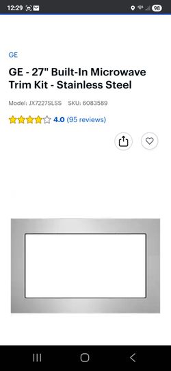 $50, 27 Inch Stainless Steel Microwave Oven Trim Kit,