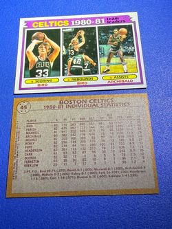 1981-82 Topps Larry Bird Team Leaders Tiny Archibald Nate Archibald #45 HOF $20 each !