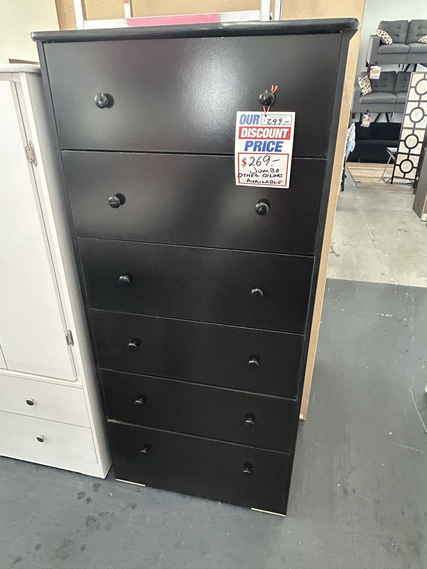 6 Drawers Jumbo Dresser Different Colors Available