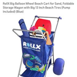 High Quality RollX Beach Cart with Baloon Tires and Additional Gear Bag not shown. Like New