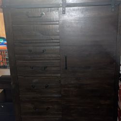  stained wood armoire