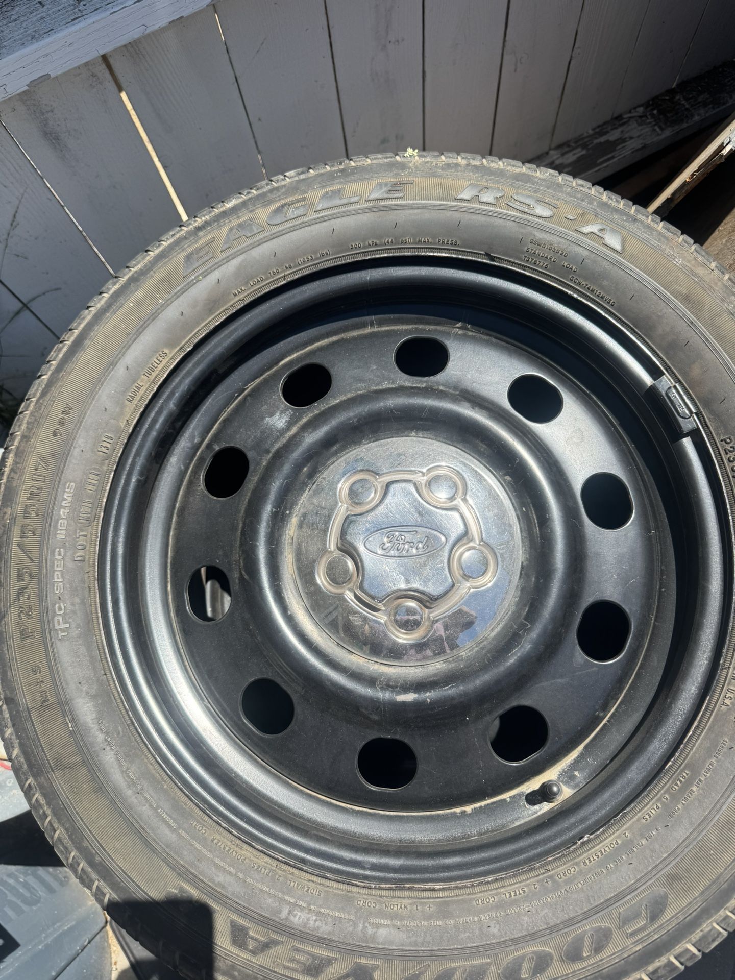 (4)17x7.5 Police Steelies Plus Spare