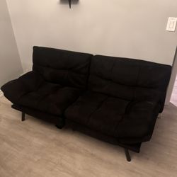 Black Suede Futon 