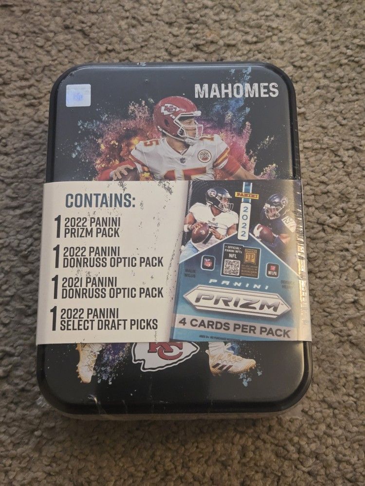 Patrick Mahomes Sealed Tin With Prizm, Donruss And Select Packs