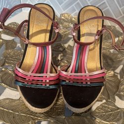 Metallic Multicolor Wedge Sandal Women’s 7.5