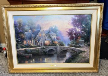 Lamplight Manor Lane V By Thomas Kinkade