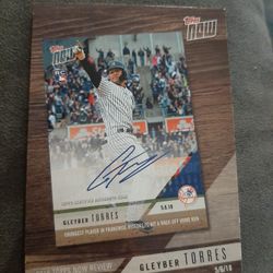 Gletber Torres Rookie Card Signiture.
