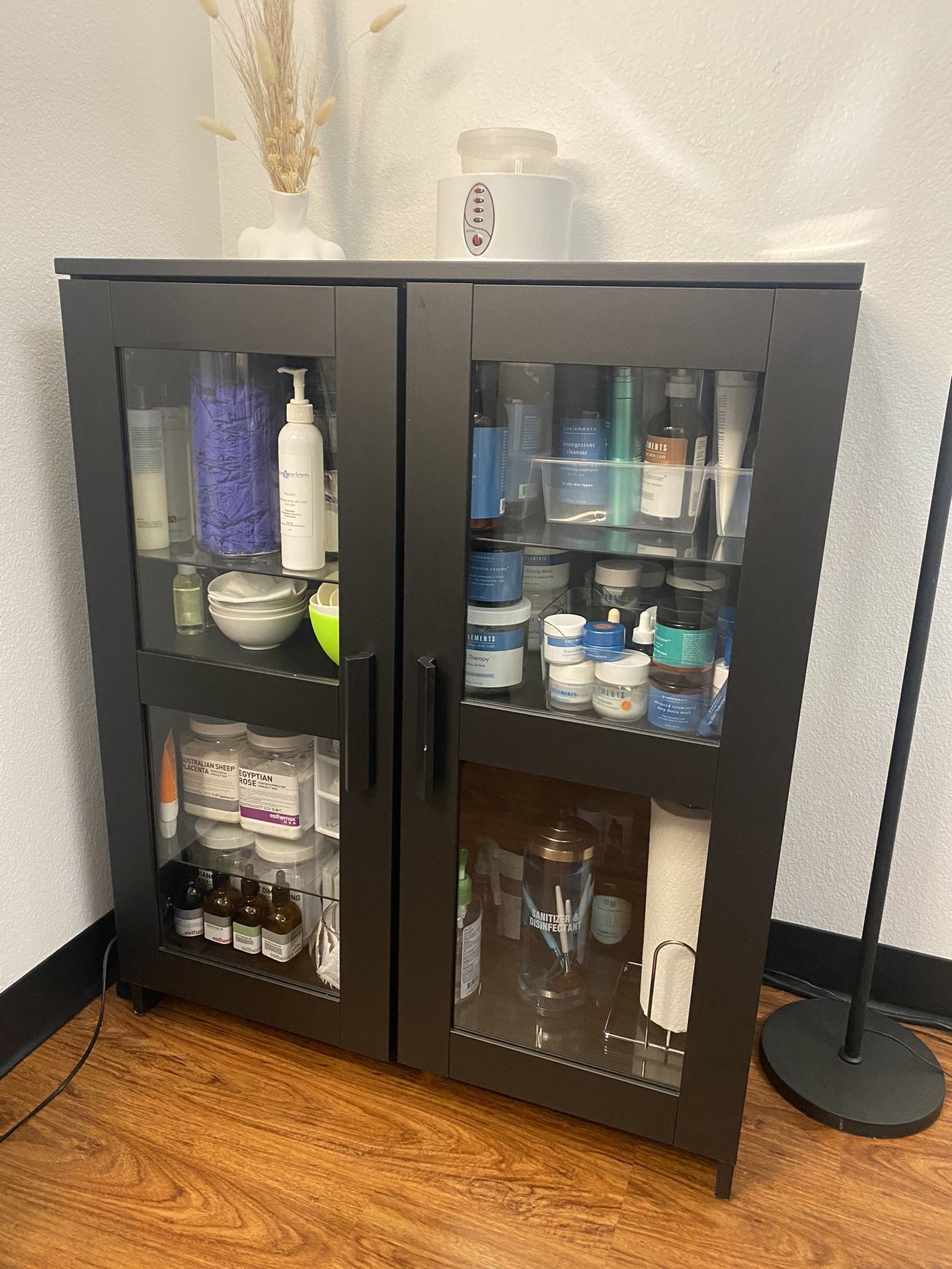 Brimnes cabinet with sale doors glass black