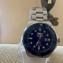 Invicta Men's 14655 Grand Diver Quartz 3 Hand Blue Dial Watch