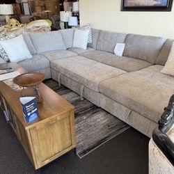 4 Piece Sectional On Sale With Pull Out Bed & Storage Chaise On Sale