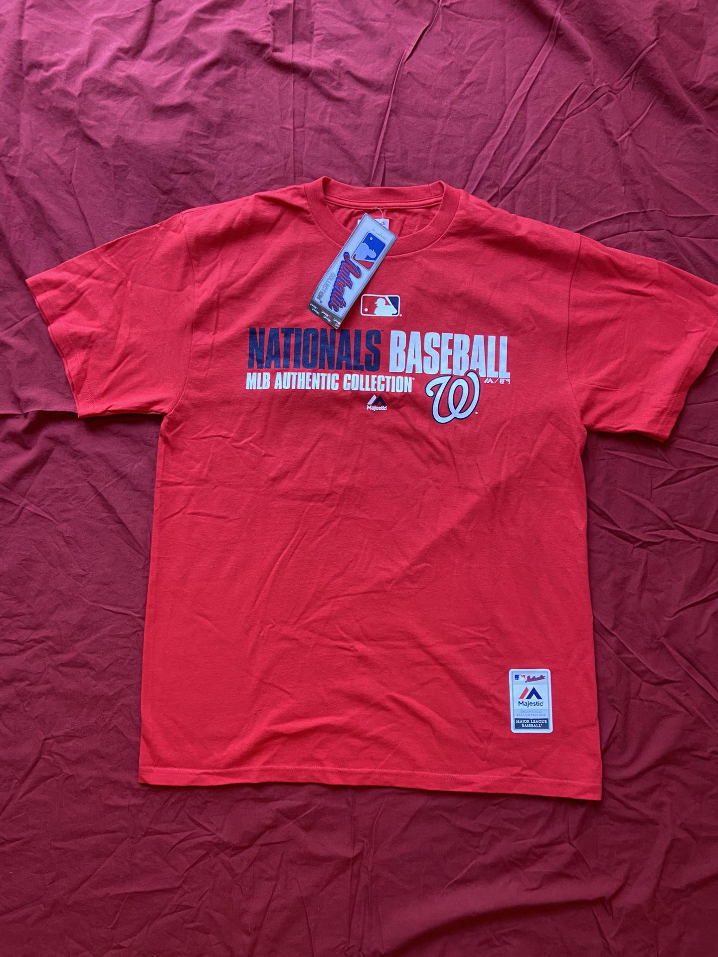 NEW Men's Washington Nationals T-Shirt Majestic Size Large Red